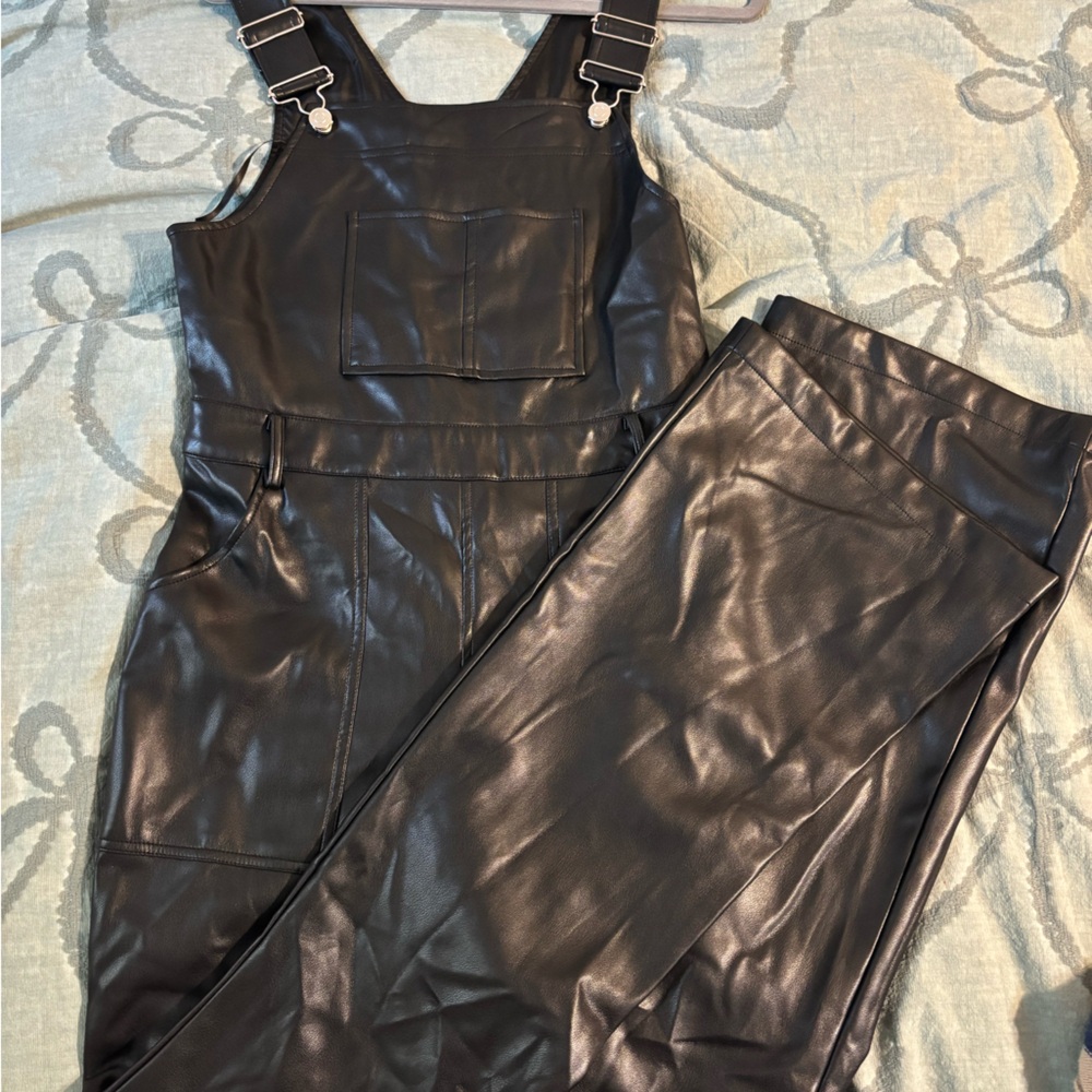 7 For All Mankind Leather Overalls Brand New With Tags